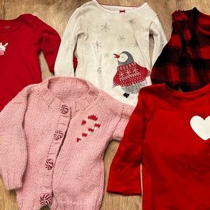 Holiday Girls Tops Lot 18-24 months